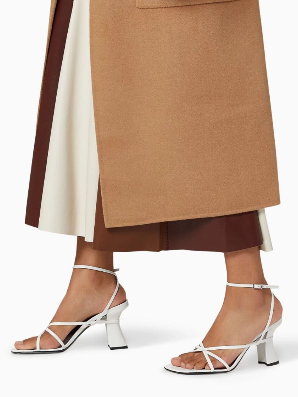 BY FAR Kersti Leather Sandals in white size 41